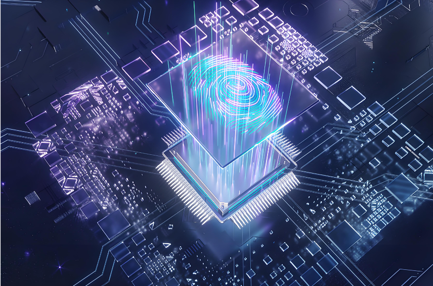 Electronic chip with illuminated circuits