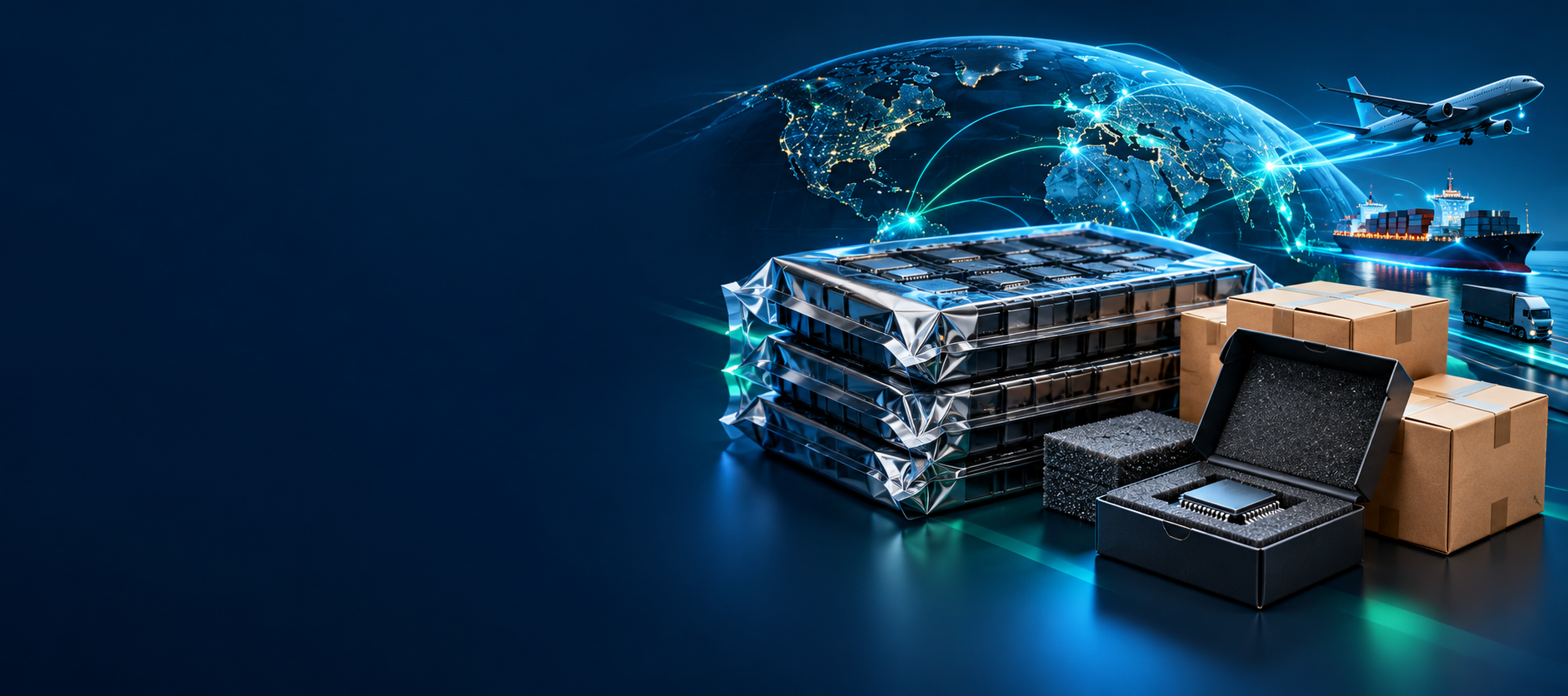 Protected electronic components and global delivery